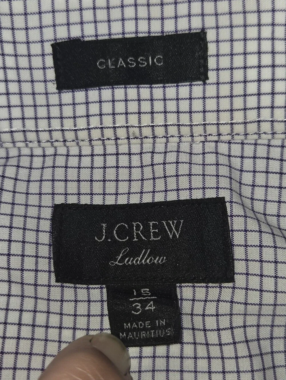 ​J.Crew Ludlow Classic Fit Dress Shirt - Purple White Windowpane Check - 15 34